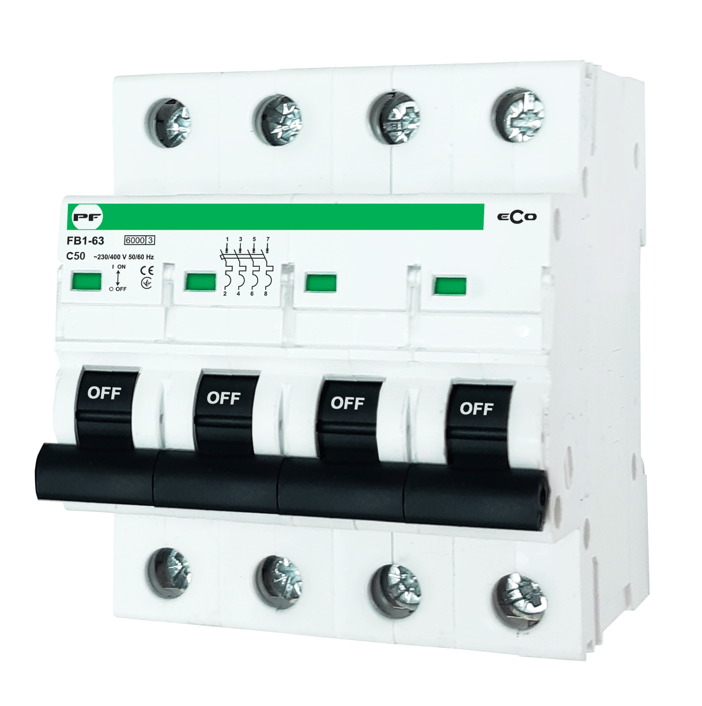 Moduliniai automatiniai jungikliai FB1-63 ECO 4P С50