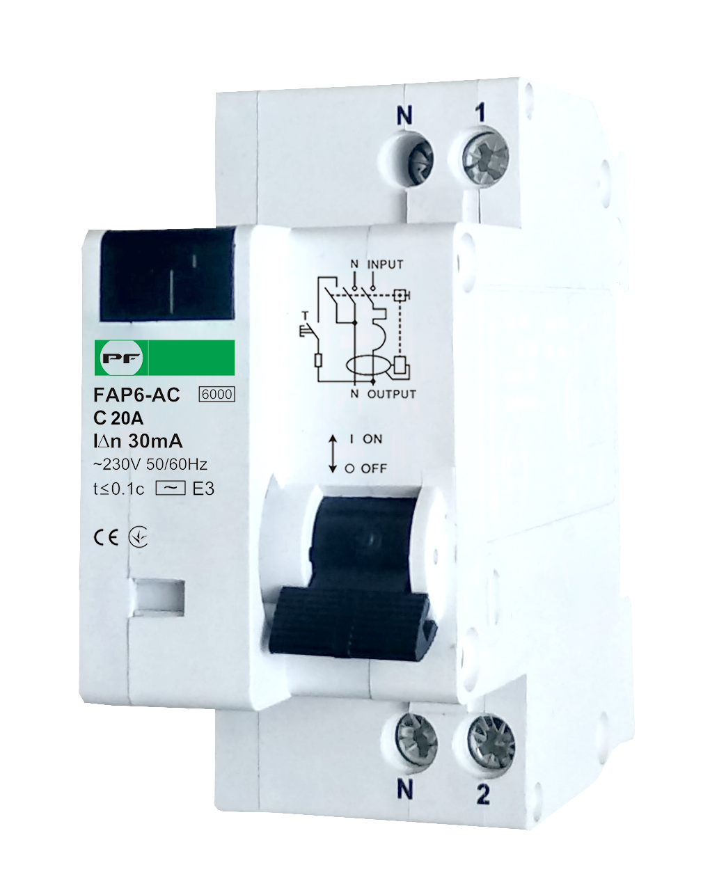 Residual current circuit breaker with over-current protection FAP6-AC B20