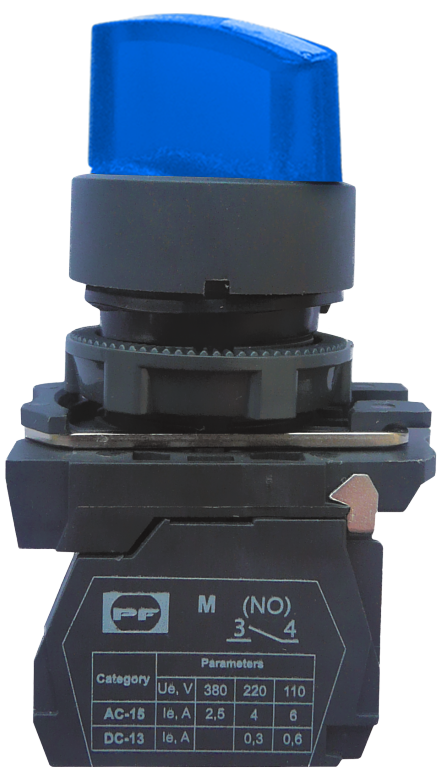Mygtukinis jungiklis plastikinis FP5-AK3665230 2NO (mėlyna)