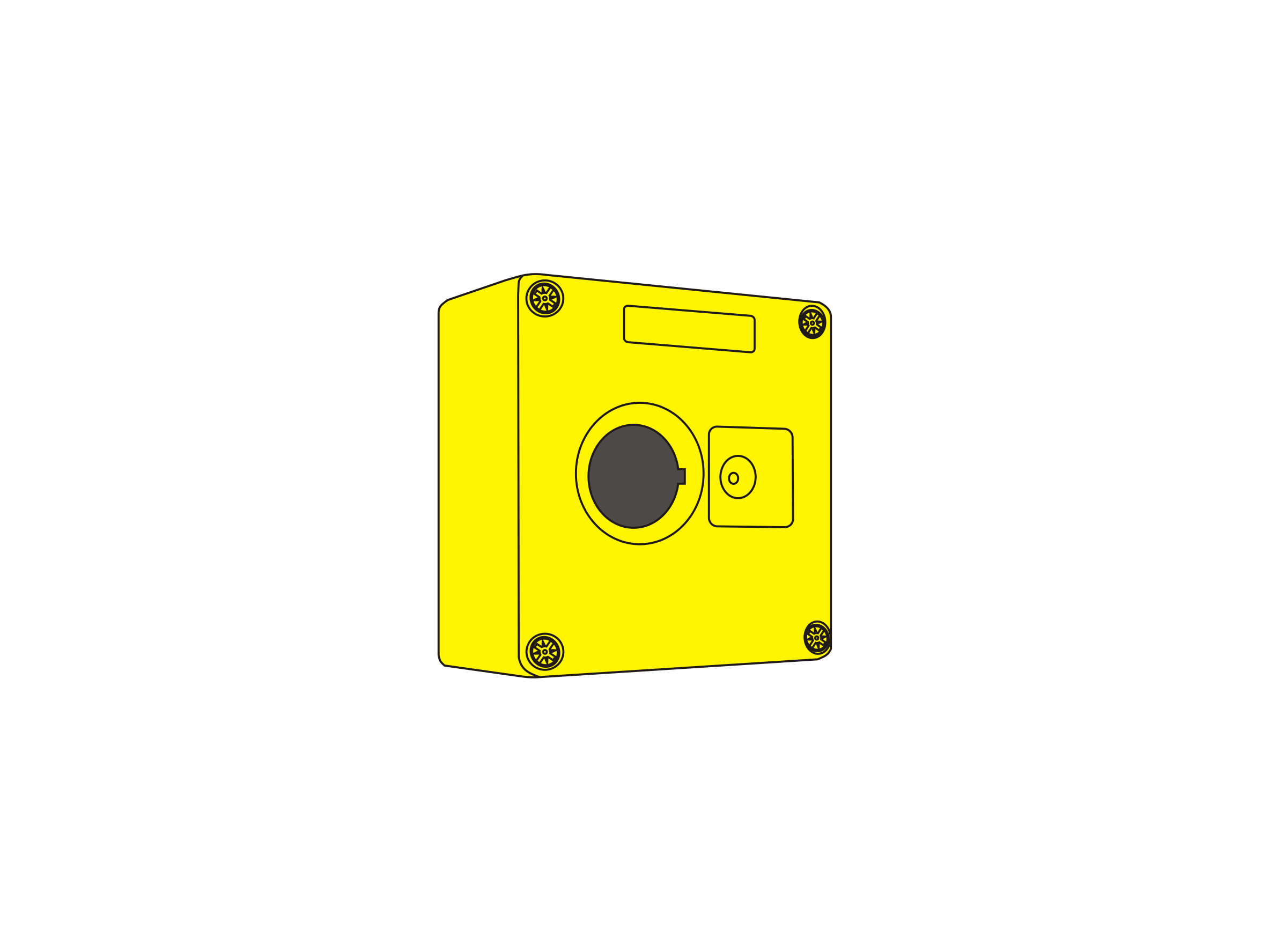 Корпус кнопочного поста пластиковый BoxP2-1 желтый